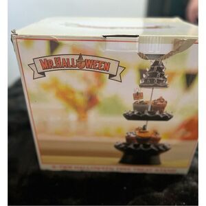 Mr. Halloween Tree 3-tier Treat Stand black cupcake stand new in box